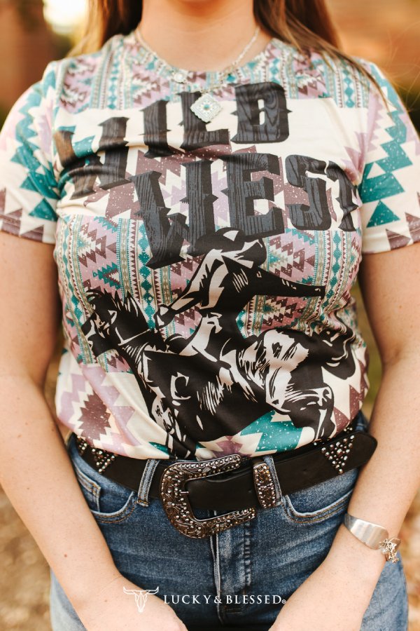 Wild West Aztec Printed Short Sleeve Shirt
