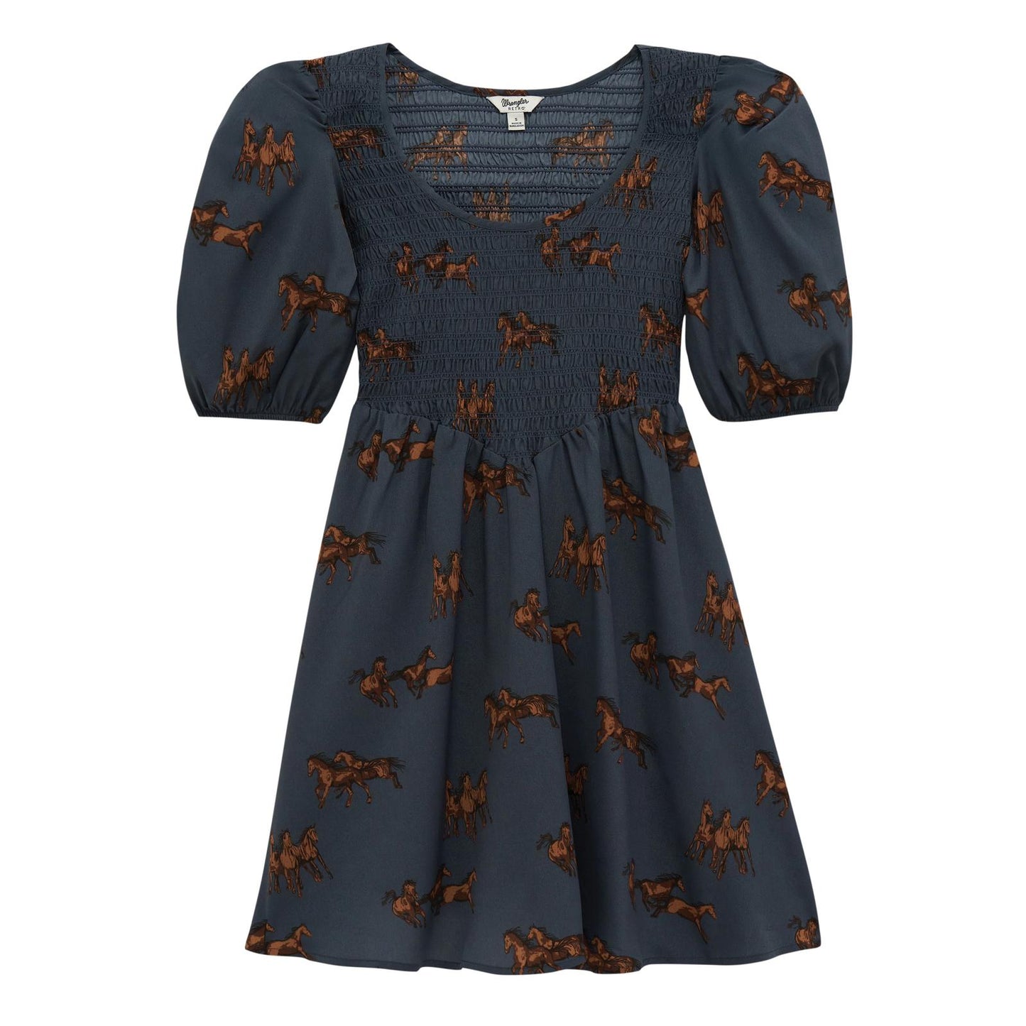 Women's Smocked Puff-Sleeve Babydoll Dress