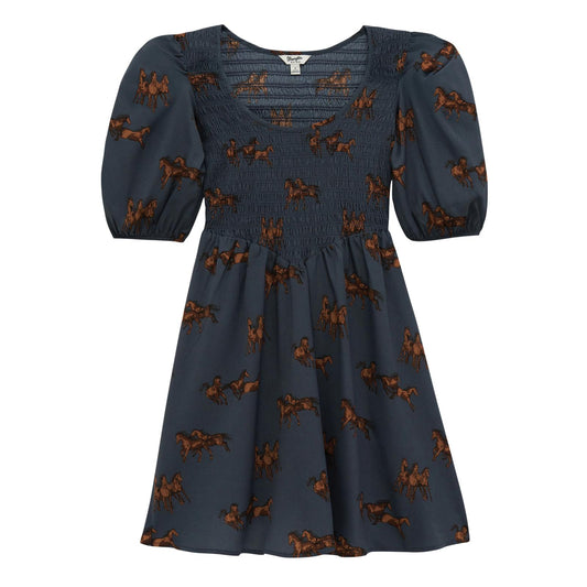 Women's Smocked Puff-Sleeve Babydoll Dress